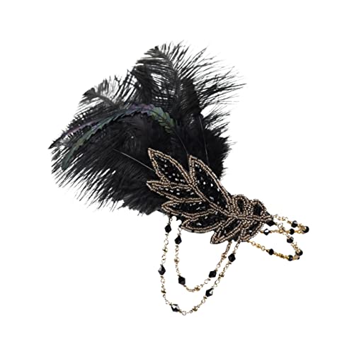 SHERCHPRY Retro Flapper Haarband mit Federn und Strass Festival Accessoire für Mottopartys Bälle und Hochzeiten für Einen Auffälligen Look von SHERCHPRY