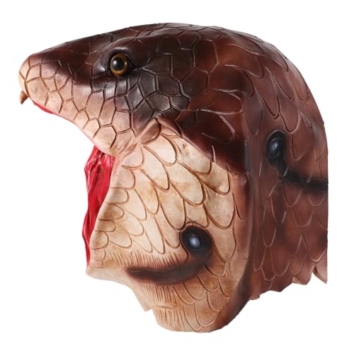 SHERCHPRY Schlangenmaske Schlangenkopfschmuck Schlangenkopfstück ￼ Karnevalskopfbedeckung Halloweenkostümzubehör Tierverkleidung Gruselige Realistische Gesichtsmaske Schlangenkostüm Tier von SHERCHPRY