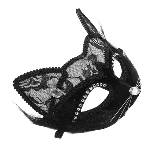 SHERCHPRY Schwarze Spitzenkatzenmaske für Männer und Frauen Handgefertigte Maskerade Acessoire für Halloween Kostümpartys und Cosplay Leicht und Komfortabel für Langanhaltendes Tragen SHERCHPRY Schwarze Spitzenkatzenmaske für Männer und Frauen Handgefertigte Maskerade Acessoire für Halloween Kostümpartys und Cosplay Leicht und Komfortabel für Langanhaltendes Tragen von SHERCHPRY
