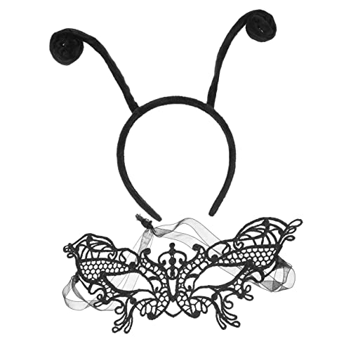 SHERCHPRY Schwarzes Antennen Haarreif Set mit Maske Leichter Halloween Kopfschmuck für Kostümparty und Cosplay Komfortabel und Stilvoll für Damen SHERCHPRY Schwarzes Antennen Haarreif Set mit Maske Leichter Halloween Kopfschmuck für Kostümparty und Cosplay Komfortabel und Stilvoll für Damen von SHERCHPRY