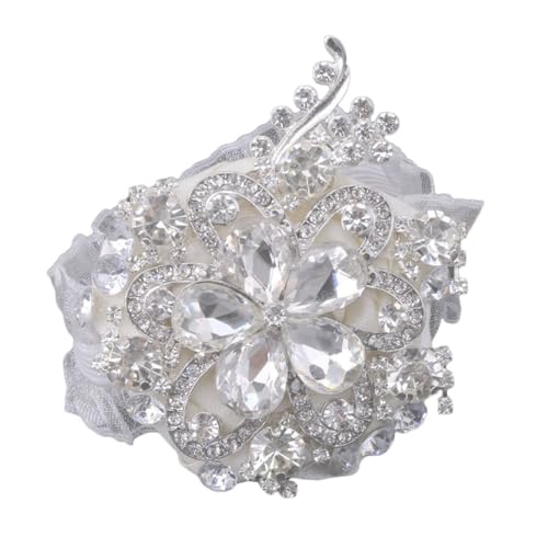 SHERCHPRY Silberne Vintage Seiden Armband Corsage mit Perlen und Elegantes Handgelenksblumen Accessoire für Brautjungfern und Mütter bei Frühling und Sommerhochzeiten SHERCHPRY Silberne Vintage Seiden Armband Corsage mit Perlen und Elegantes Handgelenksblumen Accessoire für Brautjungfern und Mütter bei Frühling und Sommerhochzeiten von SHERCHPRY