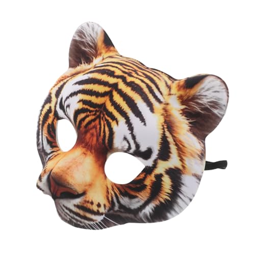 SHERCHPRY Simulierte Tigermaske Party-Cosplay-Requisite Tiermaske für Party tierische Halbgesichtsmaske einzigartige Maske Tiermaske für draußen Tigermaske für Kostümparty Eva Orange von SHERCHPRY
