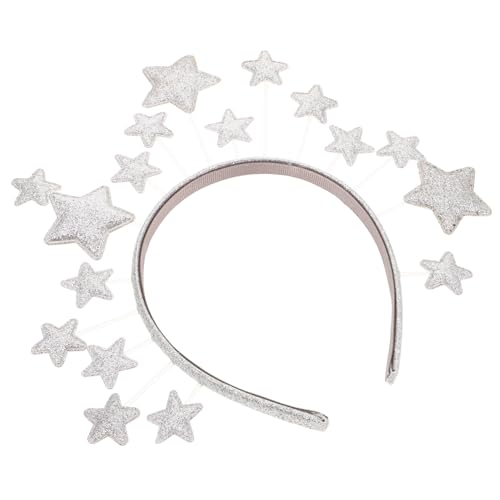 SHERCHPRY Stern Stirnband Party Stirnbänder Festival Stern Haarschmuck Braut Stirnband Weihnachtsparty Haarschmuck Glitzer Modisches Haar Accessoire Silber von SHERCHPRY