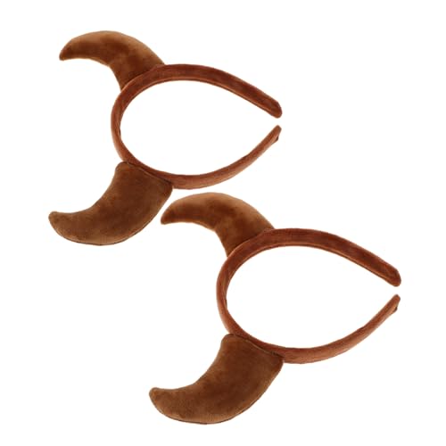 SHERCHPRY Teufelshorn Stirnband Tierhorn Haarreif Halloween Kuhhorn Haarreifen Plüsch Kuh Stirnband Teufelshörner Kopfschmuck Kostümparty Haar Accessoires Horn Kostüm von SHERCHPRY