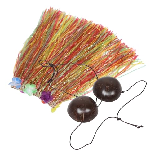 SHERCHPRY Tropisches Luau Kostüm Set mit Kokosnussschalen-Bustier und Einlagigem Grasrock Leichtes Hawaii Outfit für Strandparty Hula Tanz und Tropische Partydekoration SHERCHPRY Tropisches Luau Kostüm Set mit Kokosnussschalen-Bustier und Einlagigem Grasrock Leichtes Hawaii Outfit für Strandparty Hula Tanz und Tropische Partydekoration von SHERCHPRY