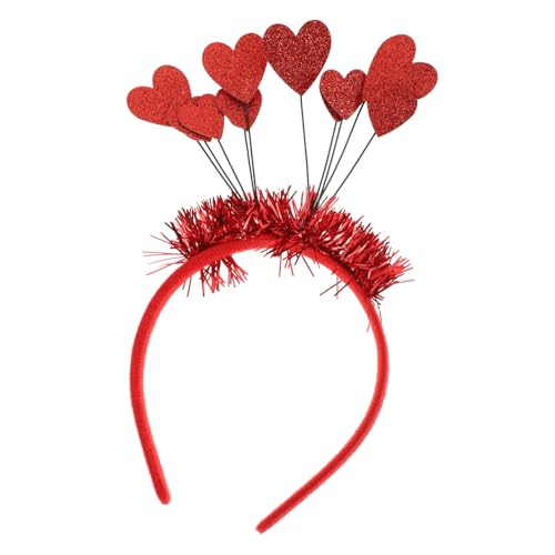 SHERCHPRY Valentinstag Herz Stirnband Pailletten Rotes Party Haarband Damen Kostüm Accessoire Leicht Tragbar Für Feier Festival Bühnenauftritt von SHERCHPRY