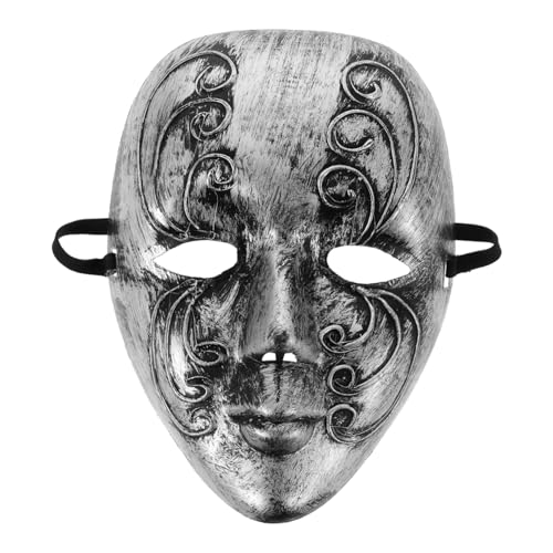 SHERCHPRY Vintage Full Face Mask Silber für Halloween Karneval Maskenball Authentische Venezianische Kostümmaske mit Elegantem Design Komfortables Kunststoffmaterial für Party und Cosplay SHERCHPRY Vintage Full Face Mask Silber für Halloween Karneval Maskenball Authentische Venezianische Kostümmaske mit Elegantem Design Komfortables Kunststoffmaterial für Party und Cosplay von SHERCHPRY