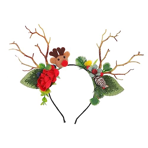 SHERCHPRY Weihnachtlicher Geweih Haarreif Antler Hairband für Damen Stilvolles Xmas Party Zubehör Bequemes Weihnachtskostüm Accessoire für Karneval Festival und Foto Requisiten von SHERCHPRY