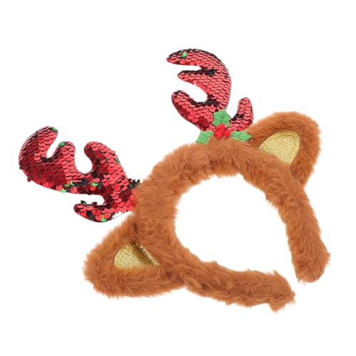 SHERCHPRY Weihnachtliches Rentier-haarband Plüsch Rentierohren Kopfschmuck Unisex Festlich für Weihnachtsfeier Neujahrsfest Party Zubehör von SHERCHPRY