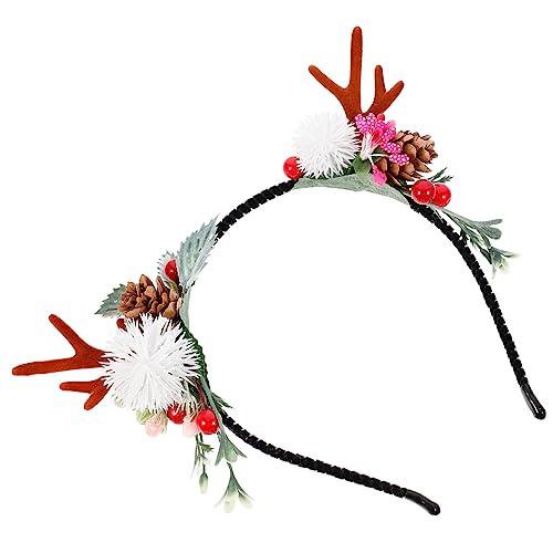 SHERCHPRY Weihnachtliches Rentiergeweih Haarband mit Falschen und Beeren Charmantes Kopfschmuck für Festliche Anlässe für Fotos und Partys von SHERCHPRY