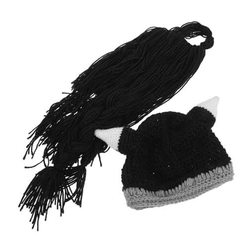 SHERCHPRY Wikinger Gestrickte Bartmütze Wikingermütze Stricken Wikinger Kappe Dekor Bartverlängerungen Stricken Kappe Mit Brot Bartmütze Strickkappe Schwarz SHERCHPRY Wikinger Gestrickte Bartmütze Wikingermütze Stricken Wikinger Kappe Dekor Bartverlängerungen Stricken Kappe Mit Brot Bartmütze Strickkappe Schwarz von SHERCHPRY