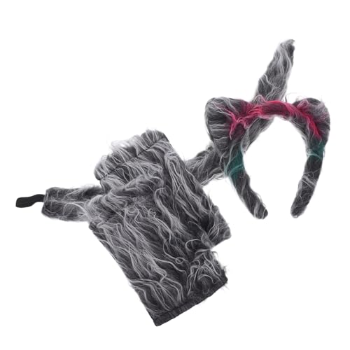 SHERCHPRY Wolf Kostüm Teilig mit Ohren und Handschuhen für Erwachsene Bequemes Flanell Material Realistisches Tierkostüm für Halloween und Themenpartys von SHERCHPRY