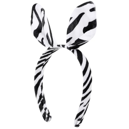 SHERCHPRY Zebra Stirnband für Plüsch Ohr Stirnband Cosplay Accessoire Haarband für Karneval und Halloween Vielseitig für Partys von SHERCHPRY