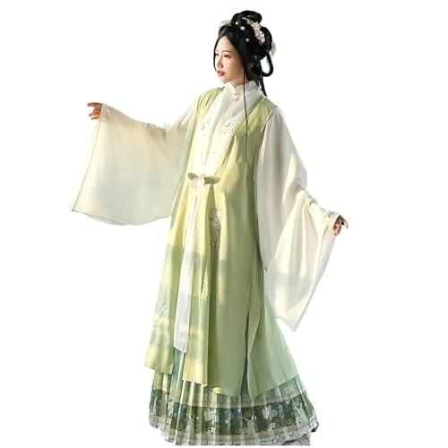 SHFOHGKJ Chinesischer Hanfu for Damen, for Frauen, langärmeliger Rock mit besticktem Pferdegesicht, traditionelles chinesisches altes Kostüm, Hanfu (M)(X Large) von SHFOHGKJ