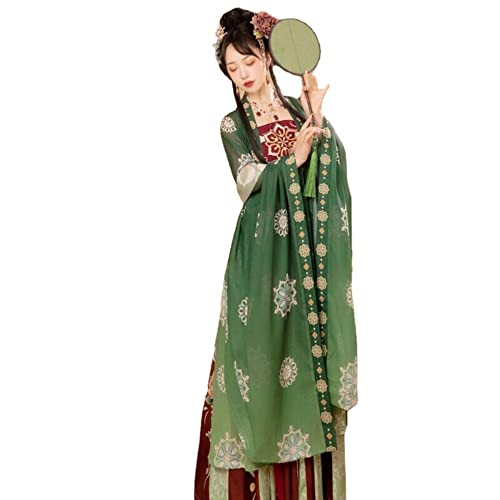 SHFOHGKJ Chinesisches Hanfu for Damen, 6M Queen Hanfu Stickerei, traditionelles Hanfu-Kleid for Damen, antike chinesische Kostüme (Rot, S)(Green,Medium) von SHFOHGKJ