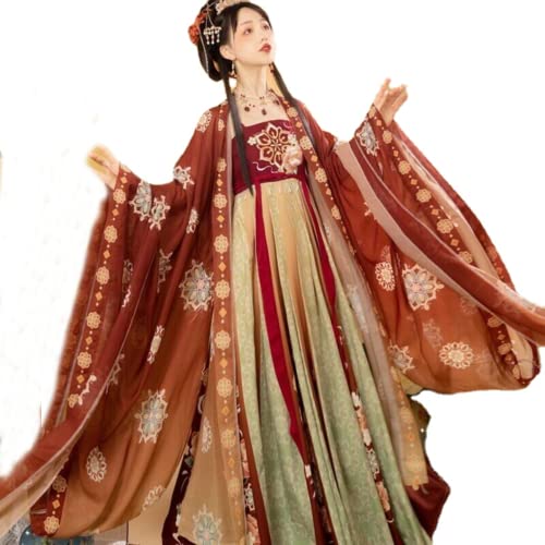 SHFOHGKJ Chinesisches Hanfu for Damen, 6M Queen Hanfu Stickerei, traditionelles Hanfu-Kleid for Damen, antike chinesische Kostüme (Rot, S)(Red,X Large) von SHFOHGKJ