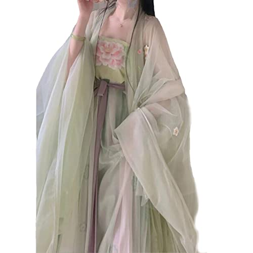 SHFOHGKJ Chinesisches Hanfu for Damen, Hanfu-Kleid for Damen, altes chinesisches traditionelles Hanfu-Set, weibliches Cosplay-Kostüm (lila, M)(Green,Small) von SHFOHGKJ