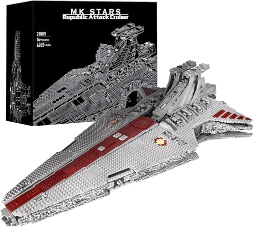 SHHFWU 21005 MOC Star Destroyer Raumschiff, 6685 Teile Venator Sternenzerstörer Angriffskreuzer MOC Raumkreuzer Klemmbausteine Set Kompatibel mit Sternenzerstörer Modell von SHHFWU