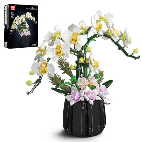SHHFWU 24108 Botanicals Orchidee Modellbausatz für Erwachsene, Künstliche Pflanzen Set, Home und Zimmer-Deko - Botanik Kollektion - Geschenke für Frauen und Männer﻿ (1014 Teile) von SHHFWU