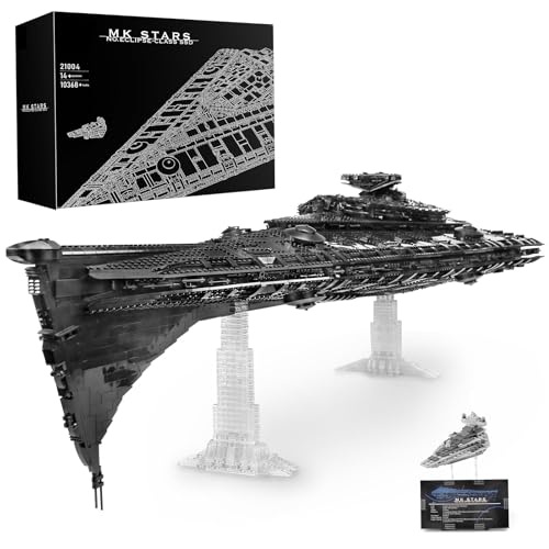 SHHFWU Technik Sternenzerstörer Modell 21004, 10368 Teile Groß UCS Super Star Destroyer MOC Klemmbausteine Bauset Kompatibel mit Super Sternenzerstörer Raumschiff Modell von SHHFWU