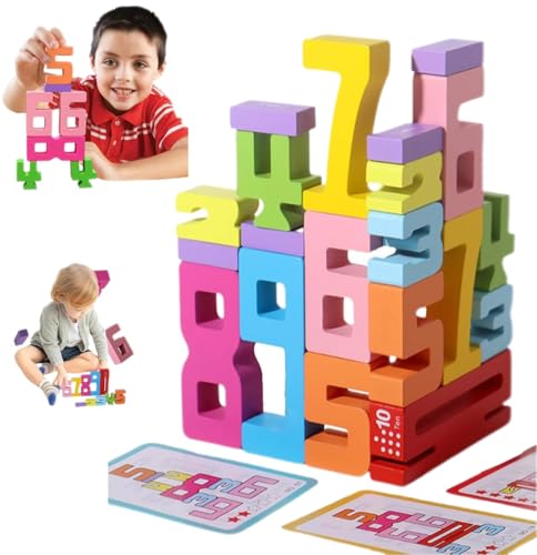 SHIFuXX Holzbausteine mit Zahlen, Ziffernblöcke, mathematische Ziffernblöcke, sensorische Zahlenblöcke, for Kinder ab 3 Jahren, 1–10, Zahlenspiel, Gleichgewichtswettbewerb, Spielzeug SHIFuXX Holzbausteine mit Zahlen, Ziffernblöcke, mathematische Ziffernblöcke, sensorische Zahlenblöcke, for Kinder ab 3 Jahren, 1–10, Zahlenspiel, Gleichgewichtswettbewerb, Spielzeug von SHIFuXX