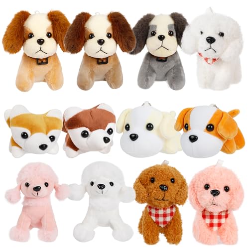 SHINELINE 12 Stück Mini Kuscheltier Hund - 12cm Stofftiere für Kinder, Mini Plüschtiere Schlüsselanhänger Kleine Geschenke für Kinder, Geburtstag Weihnachten Party SHINELINE 12 Stück Mini Kuscheltier Hund - 12cm Stofftiere für Kinder, Mini Plüschtiere Schlüsselanhänger Kleine Geschenke für Kinder, Geburtstag Weihnachten Party von SHINELINE
