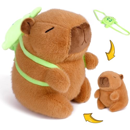 SHINELINE Capybara Kuscheltier,Fluffie Capybaras Plüschtier,mit Schildkrötenrucksack Capybara,Squishy Wasserschwein Kuscheltier,süßes Cabibara,Geeignet als Heimdekoration, Kindergeburtstagsgeschenk SHINELINE Capybara Kuscheltier,Fluffie Capybaras Plüschtier,mit Schildkrötenrucksack Capybara,Squishy Wasserschwein Kuscheltier,süßes Cabibara,Geeignet als Heimdekoration, Kindergeburtstagsgeschenk von SHINELINE