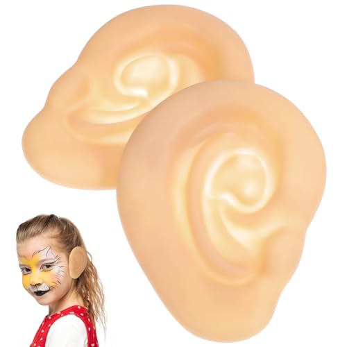 SHINEOFI 1 Paar Halloween-Ohren Lustiges Kostüm-Fake-Ohr Für Cosplay Hellgelbes Deko-Accessoire Aus Weichem Kunststoff Für Die Halloween-Party von SHINEOFI