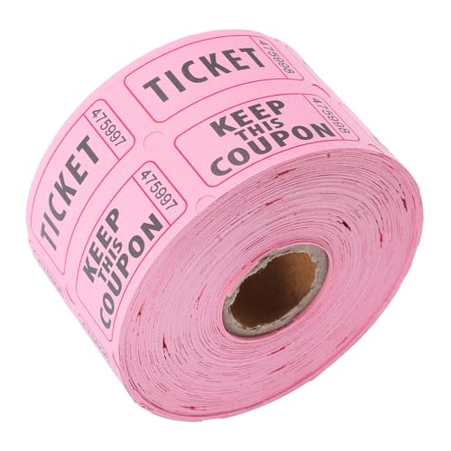 SHINEOFI 1 Rolle Los Tombola-Tickets Für Veranstaltungen Partykarten Eintrittskarten Für Den Unterricht Eintrittskarten Für Veranstaltungen Klassenprämientickets Doppeltes Offsetpapier Rosa von SHINEOFI