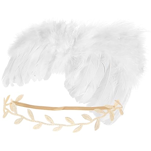 SHINEOFI 1 Satz Engel Flügel Set für Neugeborene mit Stirnband Weiße Flügel Goldenes Kopfband Kostüm Requisiten für Fotografie und Babyshootings Bequem und Leicht SHINEOFI 1 Satz Engel Flügel Set für Neugeborene mit Stirnband Weiße Flügel Goldenes Kopfband Kostüm Requisiten für Fotografie und Babyshootings Bequem und Leicht von SHINEOFI