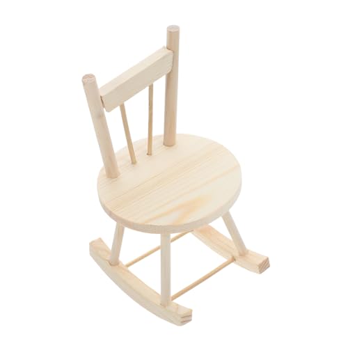 SHINEOFI 1 Satz Holzstuhlspielzeug winzige Möbel Spielzeugstuhl Puppenstubenstuhl aus Holz Puppenmöbel Feengartenstuhl Mini-Puppenhaus- Miniatur-Möbelzubehör winziger Hausstuhl von SHINEOFI