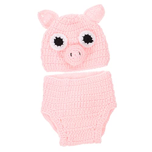 SHINEOFI 1 Satz Neugeborenen Kostüm mit Schwein Handgehäkeltes Fotografie für Teiliges Set Rosa für Neugeborenen Fotoshootings und Feiern SHINEOFI 1 Satz Neugeborenen Kostüm mit Schwein Handgehäkeltes Fotografie für Teiliges Set Rosa für Neugeborenen Fotoshootings und Feiern von SHINEOFI