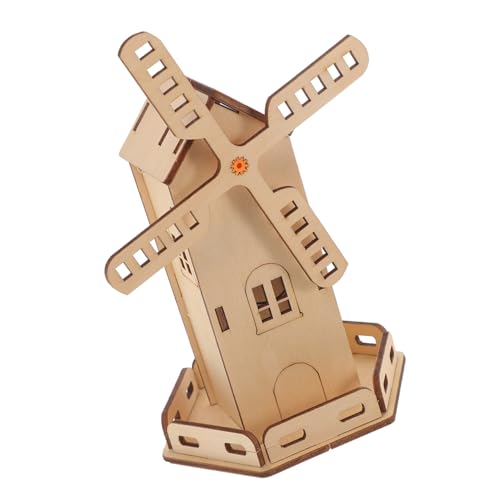 SHINEOFI 1 Satz Solare Windmühle Solar-holzmodellbausätze Solarenergie- Zusammenbauen DIY Solar-DIY-montagespielzeug Wissenschaftsexperimentprojekte Für Hölzern Light Brown von SHINEOFI