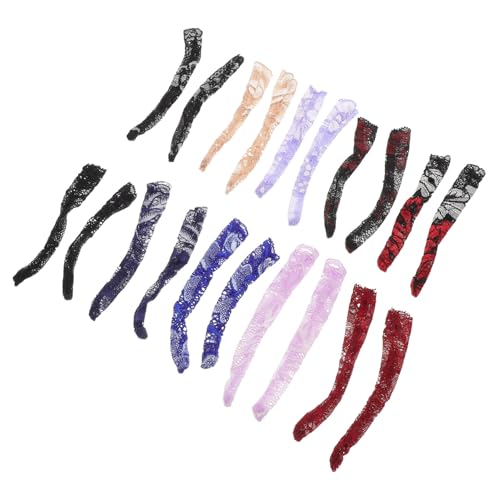 SHINEOFI 10 Paare Puppen Strümpfe Bunte Spitzenstrümpfe für Amerikanische Puppen Weiches Material Präzise Passform Austauschbar Kreatives Puppenaccessoire von SHINEOFI