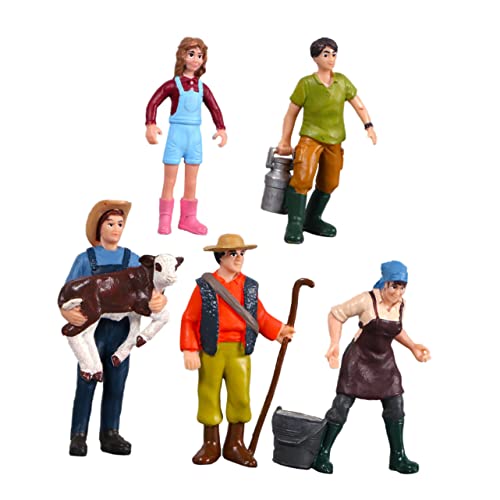 SHINEOFI 10 STK Charaktermodell bemalte Modelle Farmer-Actionfigur Dioramenbedarf Spielzeuge Miniaturfiguren Architektur-Layout-Spielzeug Weihnachten Statue Geschenk Spielzeugzimmer Vinyl von SHINEOFI