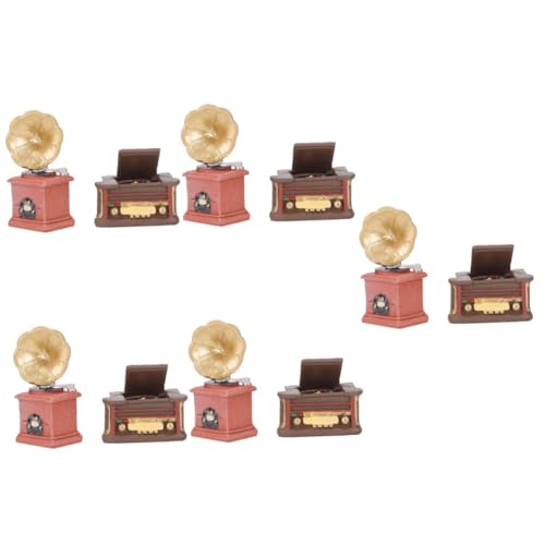 SHINEOFI Kuchendekorationen 10 STK Vintage-Ornamente Dekoration Kleiner Phonograph Spielzeug für Kinder kinderspielzeug Wohnkultur tortendeko Einschulung Mini-Modell-Dekor kleines Modell von SHINEOFI