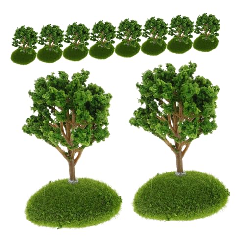 SHINEOFI 10 Stück Miniatur Bäume Modell – Realistische Mini Bäume Aus Kunststoff Für DIY Landschaftslandschaft Sandtisch Home Office Dekoration Modellbahn Landschaft von SHINEOFI