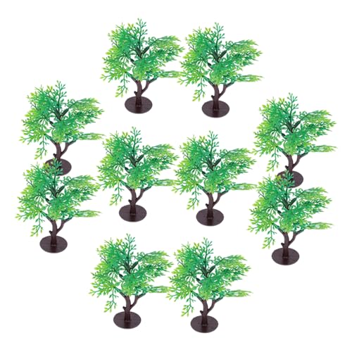 SHINEOFI 10 Stück Modellbäume Artificial Tree Modellbau Landschaftsdekoration Miniatur Bäume Landschaftsmodell Pflanzendekorationen Pflanzenmodell grüner vorbildlicher blumenbaum Green von SHINEOFI