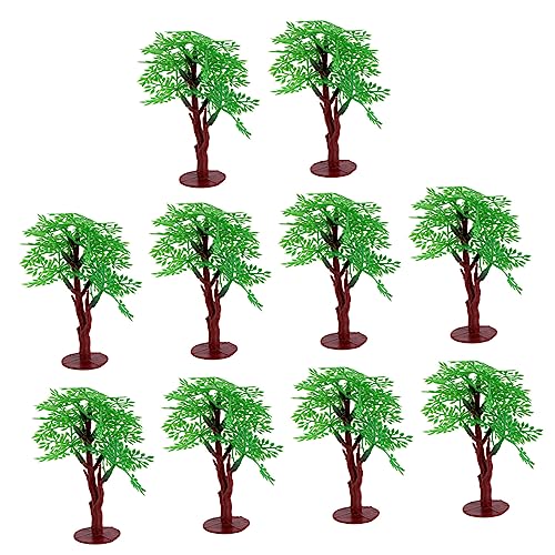 SHINEOFI 10 Stück Modellbäume Artificial Tree Modellbau Landschaftsdekoration Miniatur Bäume Landschaftsmodell Pflanzendekorationen Pflanzenmodell grüner vorbildlicher blumenbaum Green von SHINEOFI