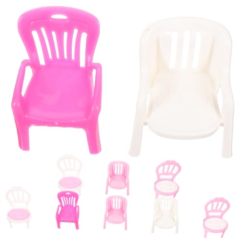 SHINEOFI 10 Stück Winzige Hausmöbel Winziges Zeug -ministuhl Mini- Zartes Miniaturspielzeug Miniaturmöbel Aus Kunststoff Dekorative Mini-hausdekoration Miniaturen Plastik von SHINEOFI