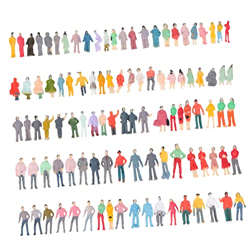 SHINEOFI 100 Stück Mini-Modell- Winzig Mini- Schaufensterpuppe Für Zahlen Menschen Figuren Miniatur Desktop-Dekoration Kleine Mannverzierung Plastik Colorful von SHINEOFI
