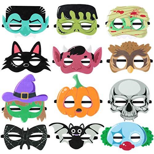 SHINEOFI 12 Stück Cosplay-Masken Aus Filzstoff In Verschiedenen Farben Lustige Requisiten Für Maskenbälle Und Partys Für Kinder Halloween-Dekoration SHINEOFI 12 Stück Cosplay-Masken Aus Filzstoff In Verschiedenen Farben Lustige Requisiten Für Maskenbälle Und Partys Für Kinder Halloween-Dekoration von SHINEOFI