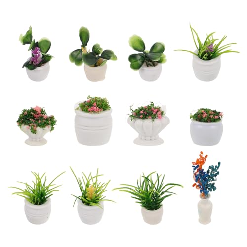SHINEOFI 12 Stück Mini-Topfblumen Pflanzen Miniatur-Puppenhaus-Pflanzenmodelle Künstliche Kleine Grünpflanzen-Dekorationen Für Bonsai-Ornamente Puppenhaus-Zubehör- SHINEOFI 12 Stück Mini-Topfblumen Pflanzen Miniatur-Puppenhaus-Pflanzenmodelle Künstliche Kleine Grünpflanzen-Dekorationen Für Bonsai-Ornamente Puppenhaus-Zubehör- von SHINEOFI