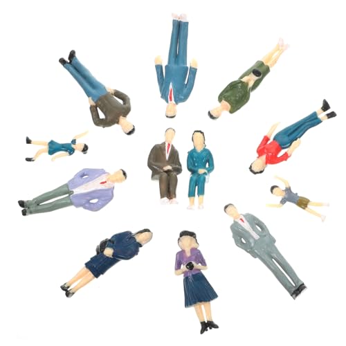 12St Simulationscharaktermodell Miniaturspielzeug Mini Menschen Figuren Modelle Spielzeuge Verzierungen des Zuglayouts bemalte Figuren Schurke schmücken Sandkasten Requisiten Abs von SHINEOFI