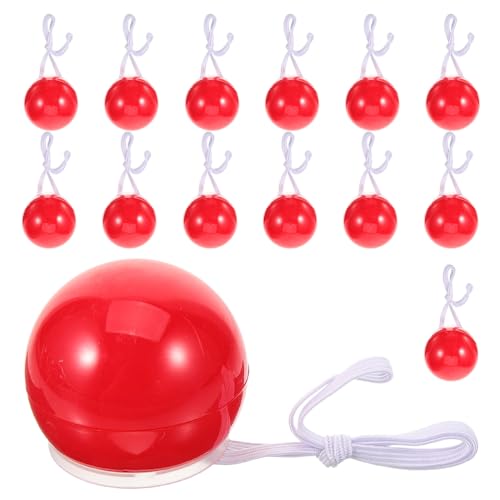 SHINEOFI 14 Stück Leuchtende Rote Clownnasen, Led-leuchtende Clownnasen für Halloween, Weihnachten, Zirkuskostümzubehör, Party-anziehrequisiten von SHINEOFI