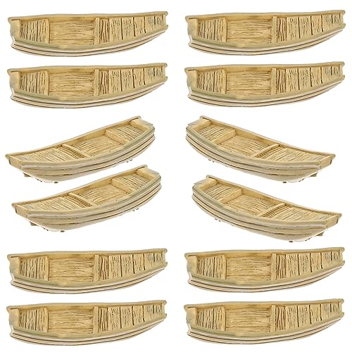 SHINEOFI 15 Stück Miniatur-Fischerbootmodelle Harzbootfigur Puppenhaus Fischerboote Dekoration Schreibtischboote Ornament Für Heimwerker Heimschreibtisch Ornamente Mini-Gartenzubehör von SHINEOFI