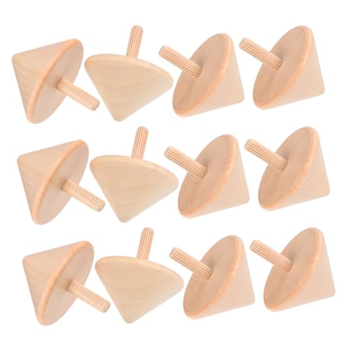 SHINEOFI 15 Stück Teiliges Holz zum Bemalen DIY Unvollendete Holzspintops für Pädagogisches Bastelspielzeug Feinmotorik und Hand Auge Koordination Vielseitig für Zuhause und Schule von SHINEOFI