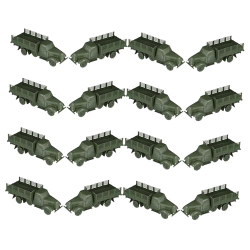 SHINEOFI 16 Stück Mini Militärtruck Teiliges Realistische Fahrzeugspielzeuge Kunststoff für Sandtisch Dekoration und Sammler für Kreative Szenen von SHINEOFI