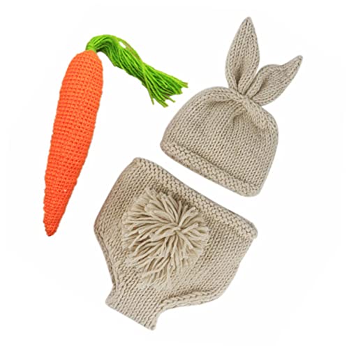 SHINEOFI 1Satz Neugeborenen Ostern Kostüm Teiliges aus Gehäkeltem Strickmützchen Hose für Fotografie für Unvergessliche Erinnerungen von SHINEOFI