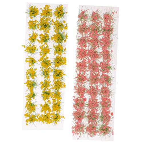 SHINEOFI 2 Blätter Selbstklebende Bunte Blütentraube simulierte Blumenbüschel Künstlicher Blumencluster kunststoffblume Miniaturgärten Miniatur-Kunstrasen Kunststoff-Gras-Cluster Plastik von SHINEOFI